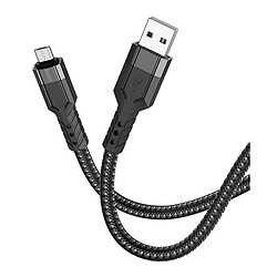 USB кабель Hoco U110, MicroUSB, 1.2 м., Чорний