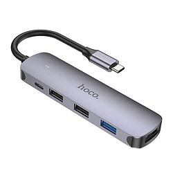 Адаптер Hoco HB27, Type-C, HDMI, USB, Срібний