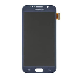 Дисплей (екран) Samsung G920 Galaxy S6, З сенсорним склом, Без рамки, Amoled, Синій