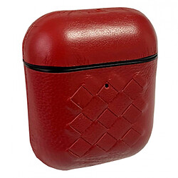 Чехол (накладка) Apple AirPods / AirPods 2, Leather Case Weaving, Красный