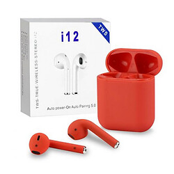 Bluetooth-гарнитура i12, High quality, Стерео, Красный