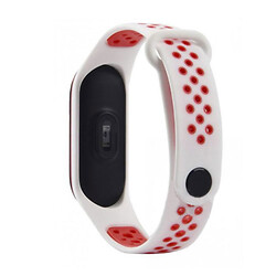 Ремінець Xiaomi Mi Band 3 / Mi Band 4, Sport Nike, White & Red, Білий