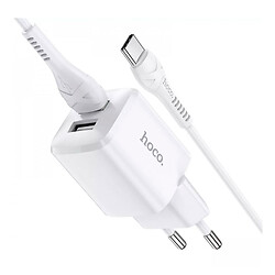 СЗУ Hoco N8 Briar, С кабелем, Type-C, 2.4 A, Белый