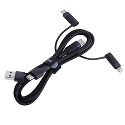 USB кабель USAMS US-SJ547 U62 Apple iPhone SE 2022 / iPhone 14 Pro Max / iPhone 14 Plus / iPhone 14 Pro / iPhone 14 / iPhone 13 Pro / iPhone 13 Mini / iPhone 13 / iPhone 13 Pro Max / iPhone 12 Mini, Lightning, Type-C, MicroUSB, 1.2 м., Черный
