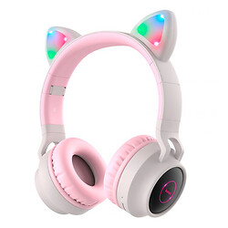 Bluetooth-гарнитура Hoco W27 Cat Ear, Стерео, Розовый
