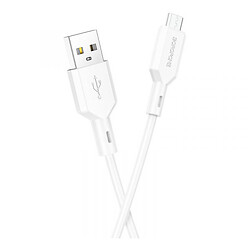 USB кабель Borofone BX70, MicroUSB, 1.0 м., Білий