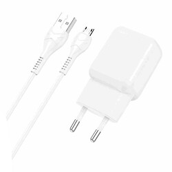 СЗУ Hoco C96A, С кабелем, MicroUSB, 2.1 A, Белый