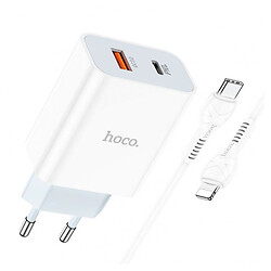 МЗП Hoco C97A Apple iPhone SE 2022 / iPhone 14 Pro Max / iPhone 14 Plus / iPhone 14 Pro / iPhone 14 / iPhone 13 Pro / iPhone 13 Mini / iPhone 13 / iPhone 13 Pro Max / iPhone 12 Mini / iPhone 12 Pro Max / iPhone 12 Pro, Lightning, З кабелем, 3.0 A, Білий