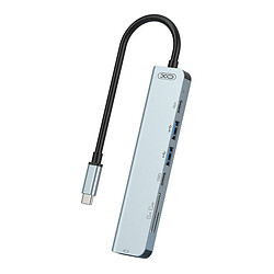 USB Hub XO HUB008, Type-C, Серый