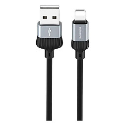 USB кабель Borofone BX28 Dignity Apple iPhone 15 Plus / iPhone 15 Pro Max / iPhone 15 / iPhone 15 Pro / iPhone SE 2022 / iPhone 14 Pro Max / iPhone 14 Plus / iPhone 14 Pro / iPhone 14 / iPhone 13 Pro / iPhone 13 Mini / iPhone 13, Lightning, 1.0 м., Сірий