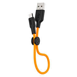 USB кабель Hoco X21 Plus, MicroUSB, 0.25 м., Чорний