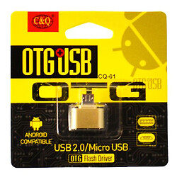 OTG адаптер C&Q CQ-01, MicroUSB, USB, Золотий