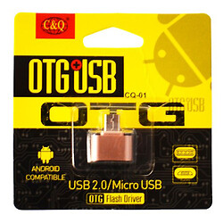 OTG адаптер C&Q CQ-01, MicroUSB, USB, Рожевий