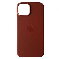 Чохол (накладка) Apple iPhone 14 Plus, Leather Case Color, Umber, MagSafe, Бордовий