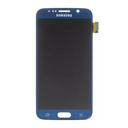 Дисплей (екран) Samsung G920 Galaxy S6, З сенсорним склом, Без рамки, Super Amoled, Синій