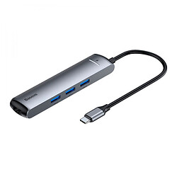 USB Hub Baseus CAHUB-J0G, Type-C, Серый