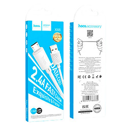 USB кабель Hoco X88, MicroUSB, 1.0 м., Білий - № 4