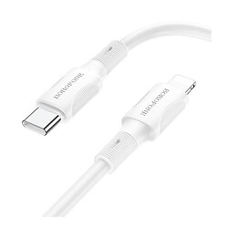 USB кабель Borofone BX80 Succeed Apple iPhone SE 2022 / iPhone 14 Pro Max / iPhone 14 Plus / iPhone 14 Pro / iPhone 14 / iPhone 13 Pro / iPhone 13 Mini / iPhone 13 / iPhone 13 Pro Max / iPhone 12 Mini / iPhone 12 Pro Max, Lightning, 1.0 м., Білий