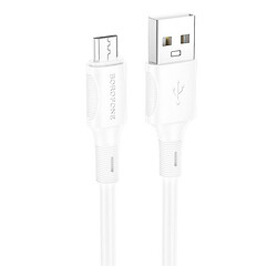 USB кабель Borofone BX80 Succeed, MicroUSB, 1.0 м., Белый