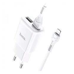 МЗП Hoco C88A Apple iPhone SE 2022 / iPhone 14 Pro Max / iPhone 14 Plus / iPhone 14 Pro / iPhone 14 / iPhone 13 Pro / iPhone 13 Mini / iPhone 13 / iPhone 13 Pro Max / iPhone 12 Mini / iPhone 12 Pro Max / iPhone 12 Pro, Lightning, З кабелем, 2.4 A, Білий