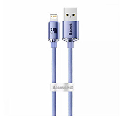 USB кабель Baseus CAJY000105 Crystal Shine Series Apple iPhone SE 2022 / iPhone 14 Pro Max / iPhone 14 Plus / iPhone 14 Pro / iPhone 14 / iPhone 13 Pro / iPhone 13 Mini / iPhone 13 / iPhone 13 Pro Max / iPhone 12 Mini, Lightning, 2.0 м., Фиолетовый