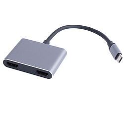 Переходник USB type C-2HDMI, Серый