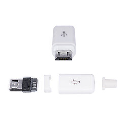 Micro USB тип B вилка apple style біла + корпус + хвостовик