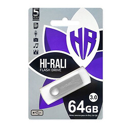 USB Flash Hi-Rali Shuttle, 64 Гб., Срібний