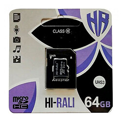 Карта памяти Hi-Rali MicroSDXC UHS-3, 64 Гб., Черный