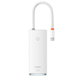 USB Hub Baseus WKQX040002 Line, Type-C, Белый