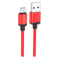 USB кабель Borofone BX87 Sharp PD, MicroUSB, 1.0 м., Червоний