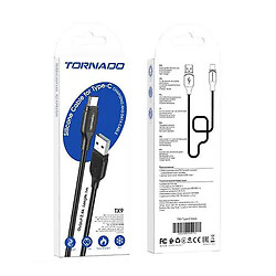 USB кабель TORNADO TX9, Type-C, 1.0 м., Чорний