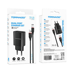 МЗП TORNADO TD-25, Type-C, З кабелем, Чорний