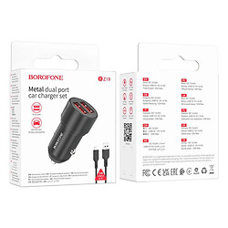 АЗУ Borofone BZ19 Apple iPhone SE 2022 / iPhone 14 Pro Max / iPhone 14 Plus / iPhone 14 Pro / iPhone 14 / iPhone 13 Pro / iPhone 13 Mini / iPhone 13 / iPhone 13 Pro Max / iPhone 12 Mini / iPhone 12 Pro Max, С кабелем, Lightning, 2.4 A, Черный - № 4