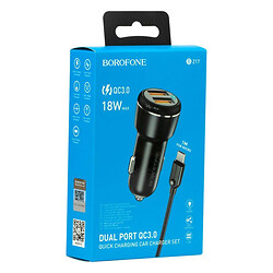 АЗП Borofone BZ17, MicroUSB, З кабелем, Чорний