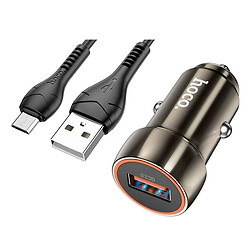 АЗП Hoco Z46, MicroUSB, З кабелем, Сірий