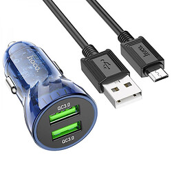 АЗП Hoco Z47, MicroUSB, З кабелем, Синій