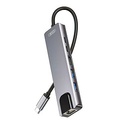 USB Hub XO HUB0013, Type-C, Серый