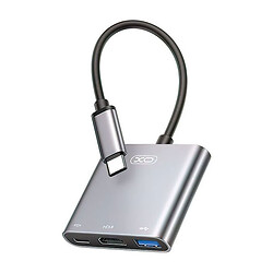 USB Hub XO HUB011, Type-C, Серый