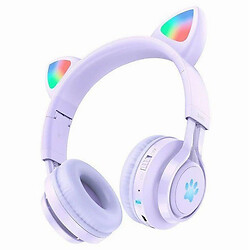 Bluetooth-гарнитура Hoco W39 Cat, Стерео, Фиолетовый