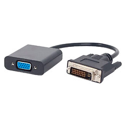 Адаптер Cablexpert DVI-D-VGA, 0.2 м., Чорний