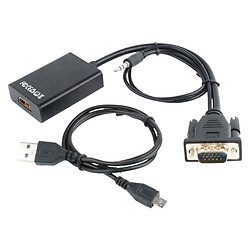 Адаптер Cablexpert VGA-HDMI, 0.15 м., Чорний