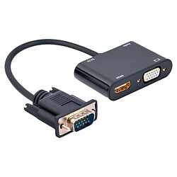 Адаптер Cablexpert VGA-HDMI-VGA, 0.15 м., Черный