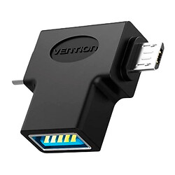 OTG адаптер Vention CDIB0, Type-C, MicroUSB, Черный