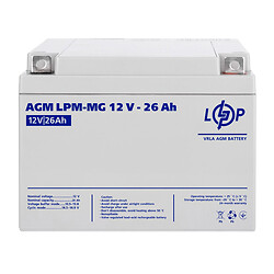 Аккумулятор LogicPower 12V 26AH LPM AGM