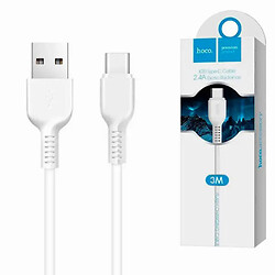USB кабель Hoco X20 Flash, Type-C, 3.0 м., Белый