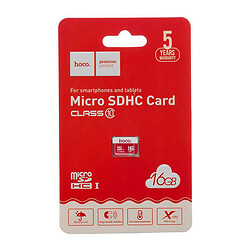Карта памяти Hoco microSDHC, 16 Гб., Красный