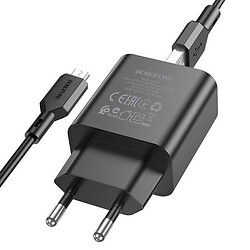 МЗП Borofone BA72A, MicroUSB, З кабелем, Чорний