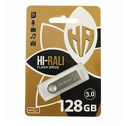 USB Flash Hi-Rali Shuttle, 128 Гб., Срібний