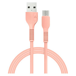 USB кабель ACCLAB M1PH, MicroUSB, 1.2 м., Персиковий